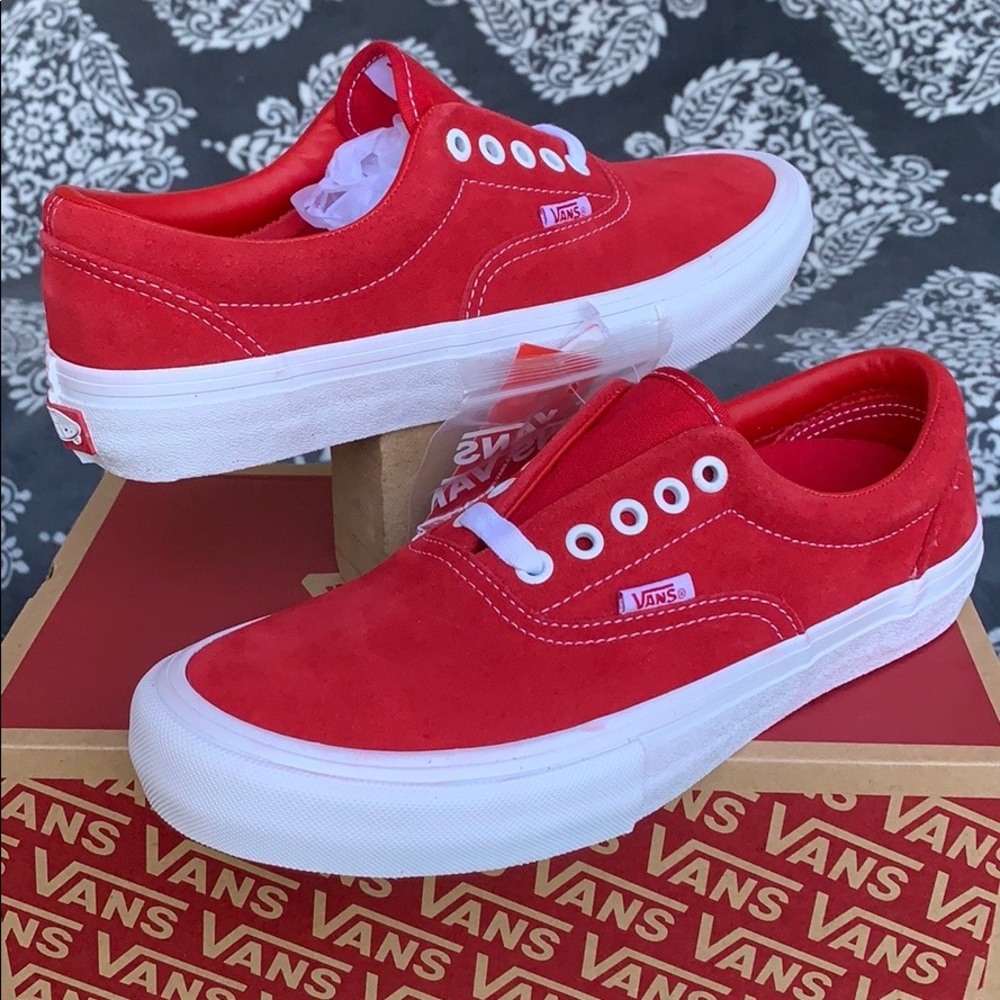 VANS ERA PRO SUEDE RED/WHITE Men’s - Picture 2 of 16